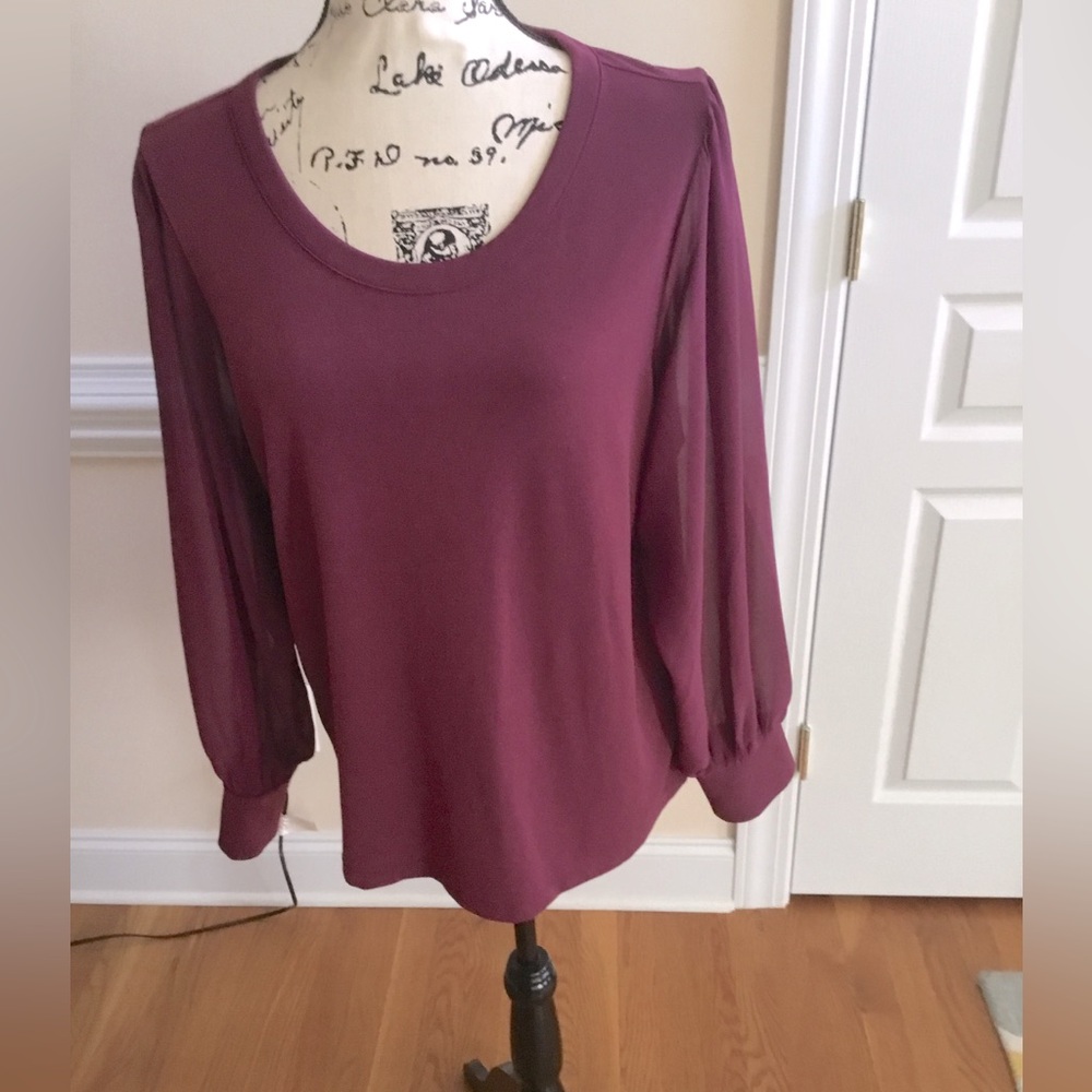 NWT Banana Republic blouse, wine color, size L